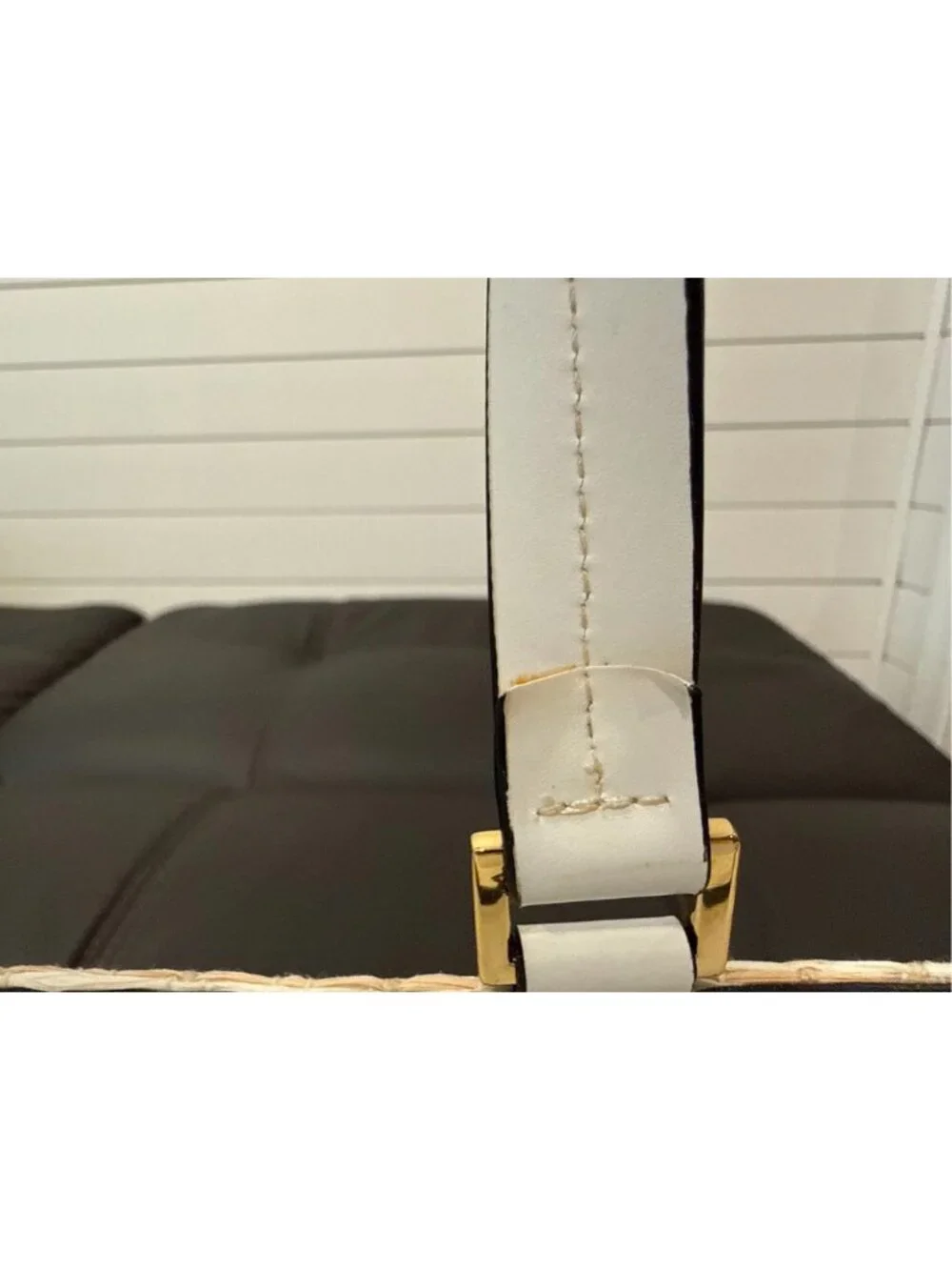 Etienne Aigner Woven Straw Shoulder Bag White Tan Gold Paisley 3690